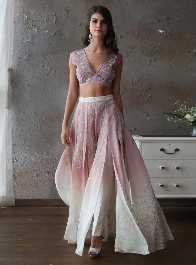 Mauve Blouse And Pant Set