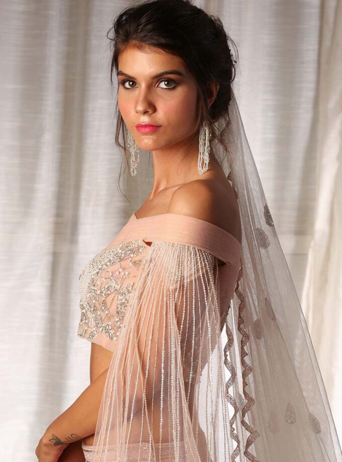 Mauve Geometric Lehenga Set