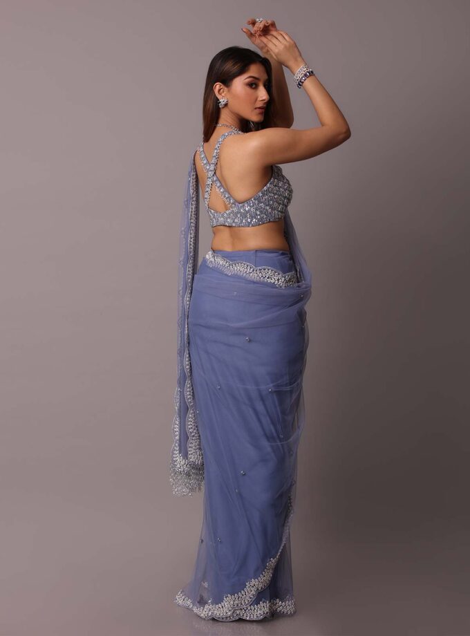 Periwinkle Blue Draped Saree