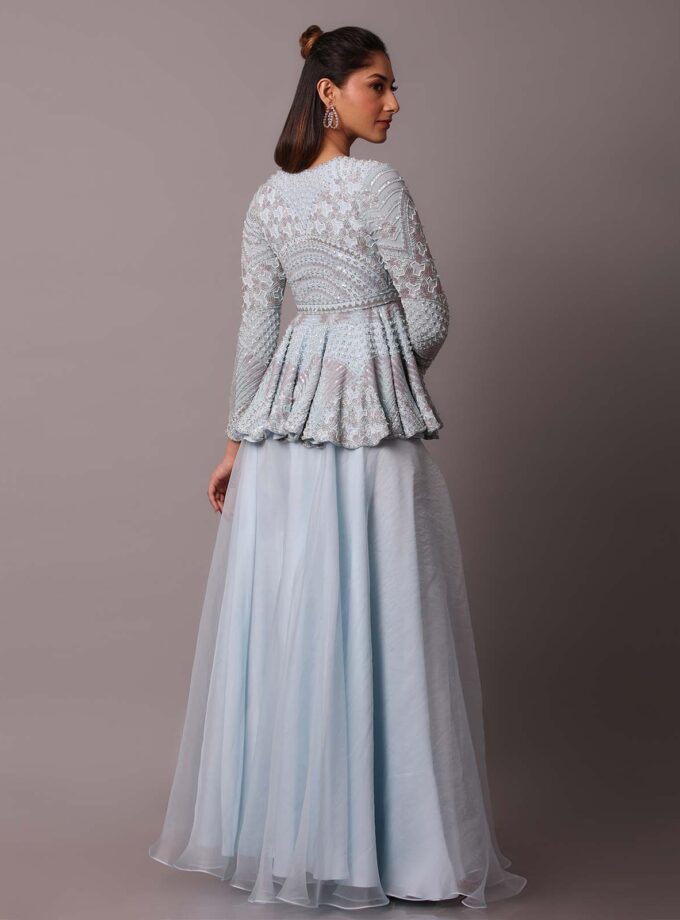 Powder Blue Peplum Set