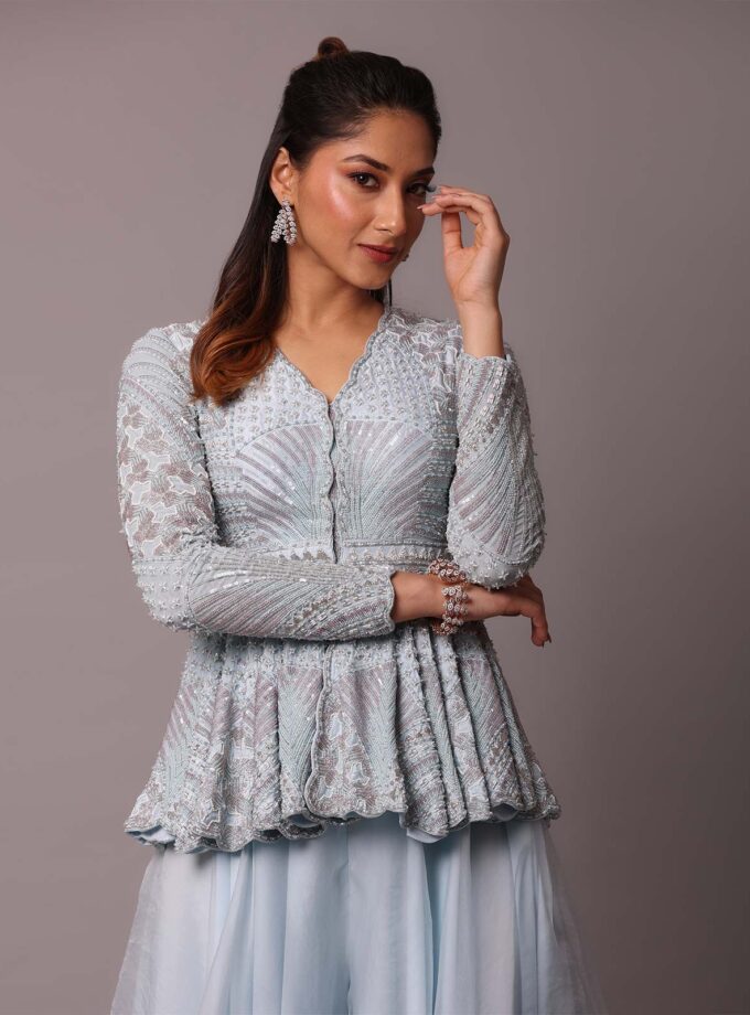 Powder Blue Peplum Set