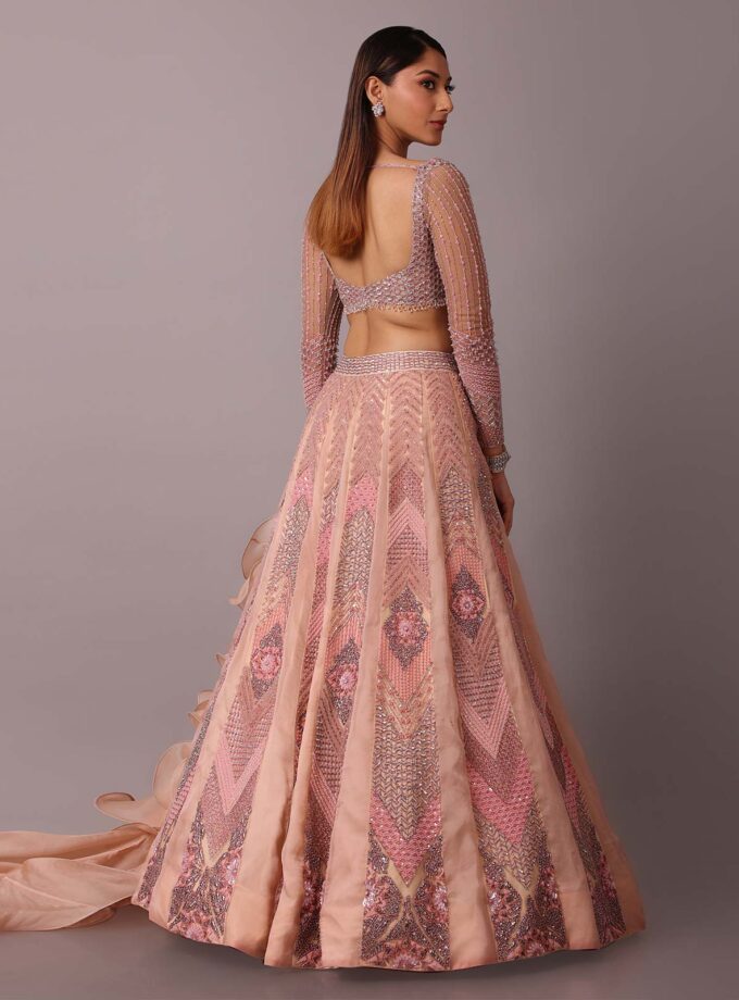 Peach Godet Skirt Set