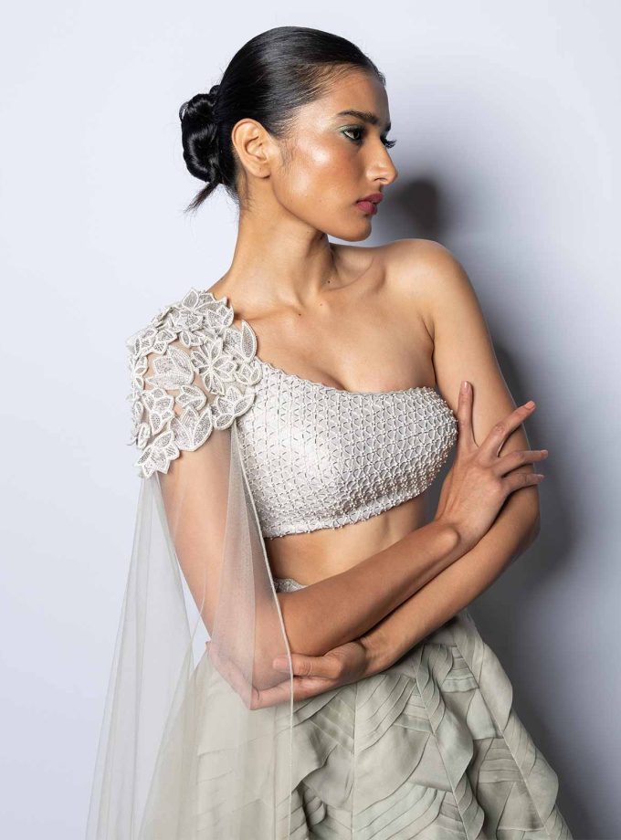 PLEATED LEHENGA WITH BLOUSE