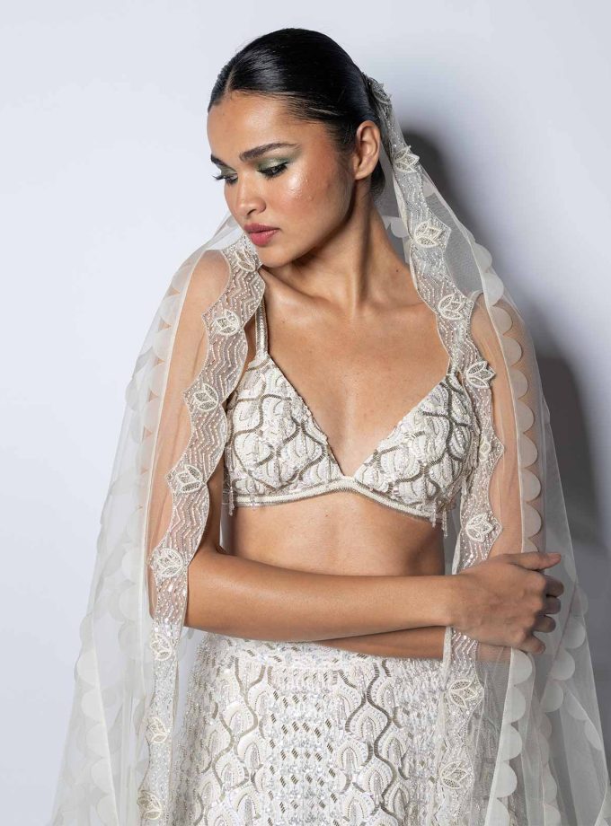 EMBELLISHED LEHENGA WITH BLOUSE AND DUPATTA